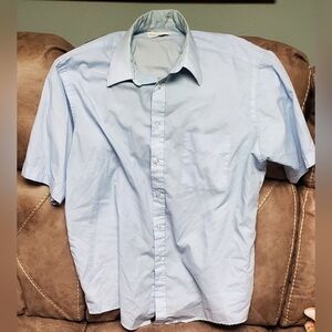 Men's Blue Button Up Work Shirt XL